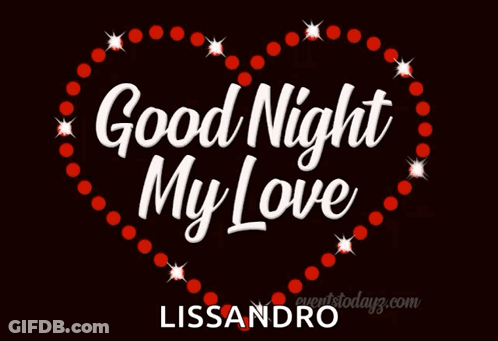 A Heart With The Words Good Night My Love Written Inside Of It GIF