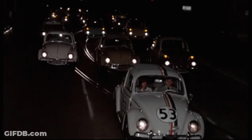 A Herbie The Beetle With The Number 53 On It GIF
