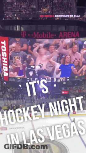 A Hockey Game Being Played In Las Vegas GIF