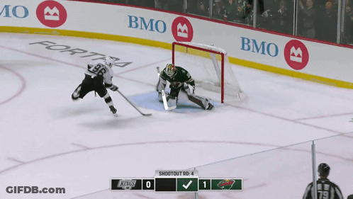 A Hockey Game Between The Kings And The Wild With A Score Of 0 To 1 GIF