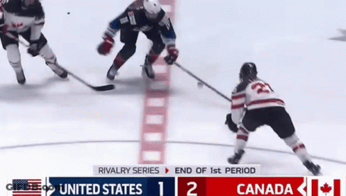 A Hockey Game Between United States And Canada GIF