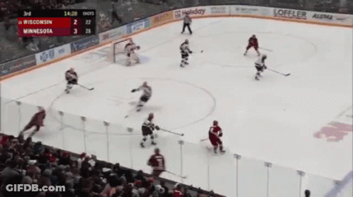 Wisconsin Minnesota Hockey Game GIF