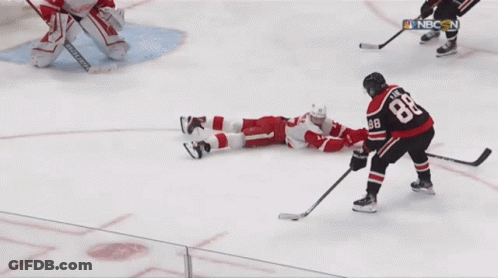 A Hockey Game Is Being Broadcasted On Nbc GIF