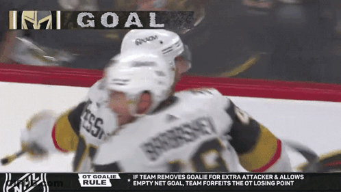 A Hockey Game Is Being Played And A Goal Is Being Displayed GIF