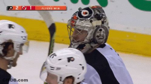 A Hockey Game Is Being Played And The Flyers Are Winning 2 To 1 GIF