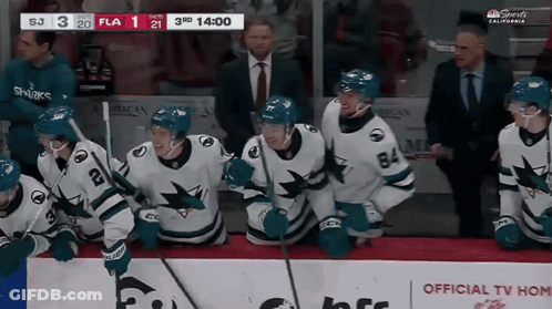 A Hockey Game Is Being Played And The Score Is 3 To 2 GIF