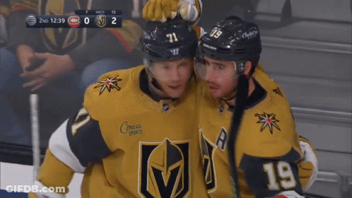 A Hockey Game Is Being Played Between The Golden Knights And The Canadiens GIF