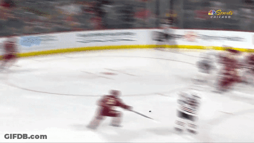 A Hockey Game Is Being Played In Chicago GIF