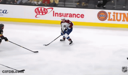 A Hockey Game Is Being Played In Front Of A Aaa Insurance Sign GIF
