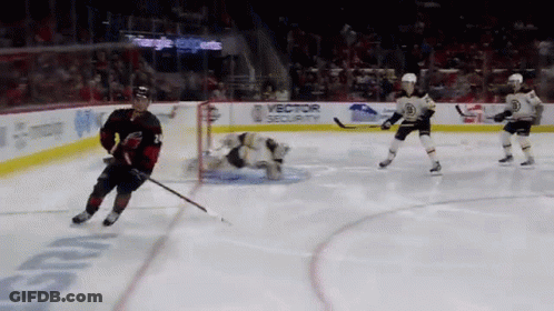 A Hockey Game Is Being Played In Front Of A Banner That Says " Vector Security " GIF