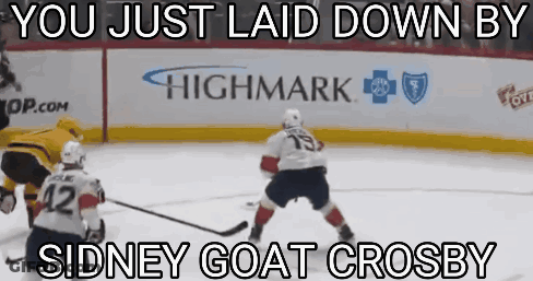 A Hockey Game Is Being Played In Front Of A Highmark Advertisement GIF