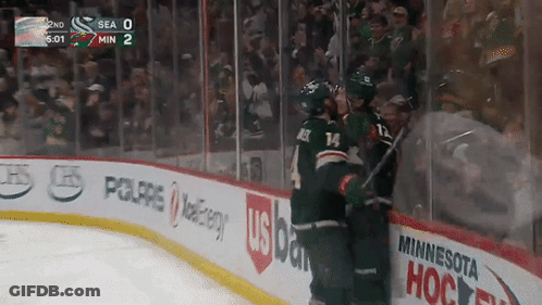 A Hockey Game Is Being Played In Minnesota And The Score Is 0 To 2 GIF