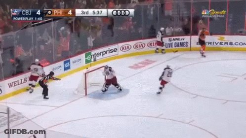 A Hockey Game Is Being Played In Philadelphia And The Score Is 4 To 4 GIF