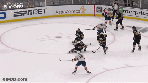 A Hockey Game Is Being Played In The Stanley Cup GIF