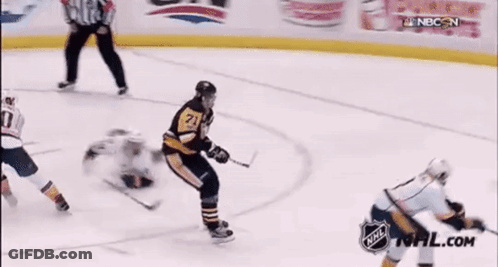 A Hockey Game Is Being Shown On Nbc On The Screen GIF
