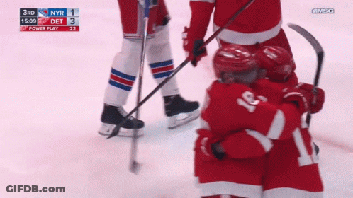A Hockey Game Is Underway With Nyr Leading 1 To 3 GIF