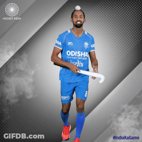A Hockey Player From India Is Holding A Stick GIF