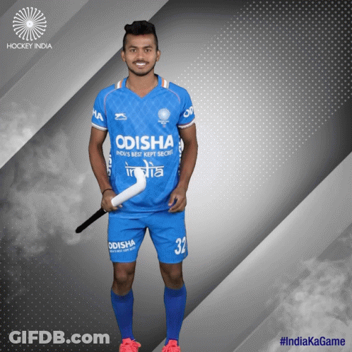 A Hockey Player From India Is Holding A Stick GIF