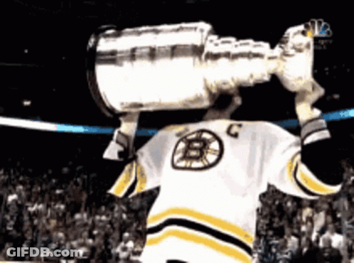 A Hockey Player In A Jersey With The Letter B On It GIF