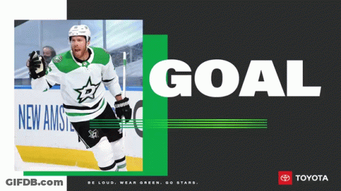 A Hockey Player Is Celebrating A Goal With A Toyota Logo In The Corner GIF