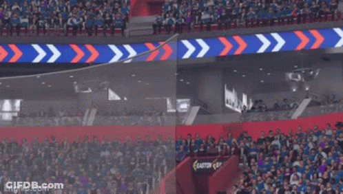 A Hockey Player Is Standing In Front Of A Crowd And Saying Hello GIF