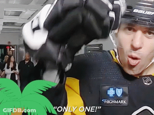 A Hockey Player Is Wearing A Highmark Patch On His Jersey GIF