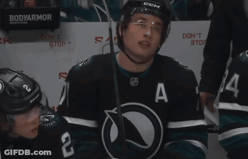 A Hockey Player Wearing A Jersey That Says A On It GIF