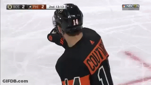 A Hockey Player Wearing A Jersey That Says Courty On It GIF