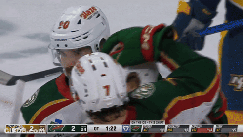 A Hockey Player Wearing A White Helmet With The Number 1 On It GIF