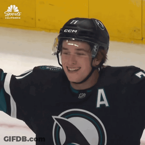 A Hockey Player With The Letter A On His Shirt GIF