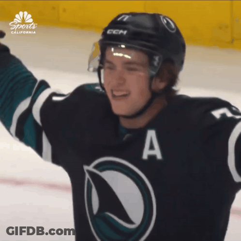 A Hockey Player With The Letter A On His Shirt GIF