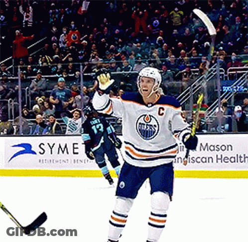 A Hockey Player With The Letter C On His Shirt GIF
