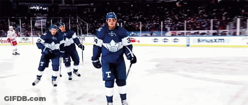 A Hockey Player With The Letter T On His Uniform GIF
