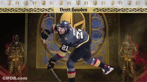 A Hockey Player With The Name Brett Howden On Their Jersey GIF