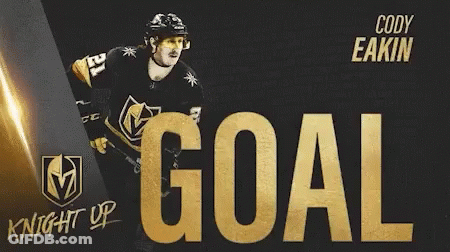 A Hockey Player With The Name Cody Eakin On The Bottom Right GIF