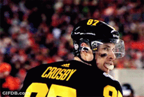 A Hockey Player With The Name Crosby On The Back GIF