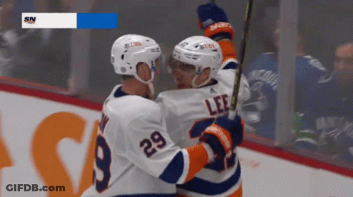 A Hockey Player With The Name Lee On His Jersey GIF