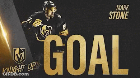 A Hockey Player With The Name Mark Stone On The Bottom GIF