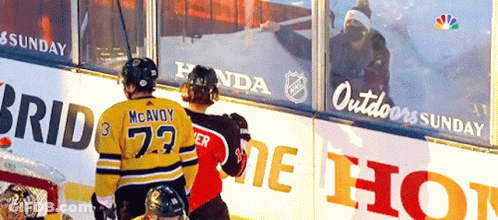 A Hockey Player With The Name Mcavoy On His Back GIF