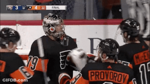 A Hockey Player With The Name Provorov On His Jersey GIF