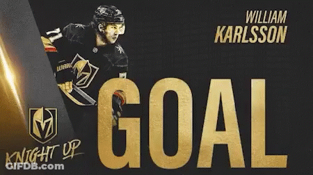 A Hockey Player With The Name William Karlsson On The Top GIF