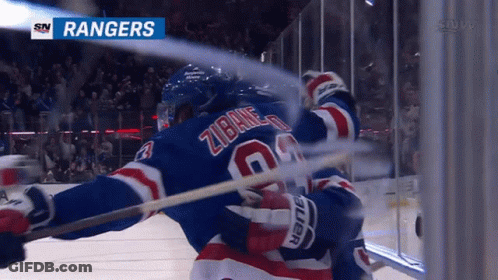 A Hockey Player With The Name Zibane On The Back GIF