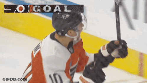 A Hockey Player With The Number 10 On Their Jersey GIF