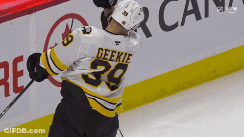 A Hockey Player With The Number 39 On His Back GIF