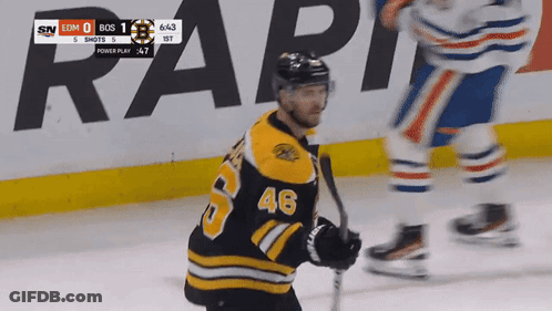 A Hockey Player With The Number 46 On Their Jersey GIF