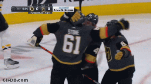 A Hockey Player With The Number 61 On Their Jersey GIF