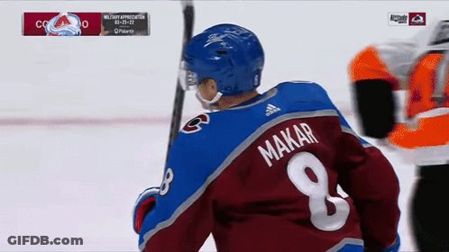 A Hockey Player With The Number 8 On His Jersey GIF