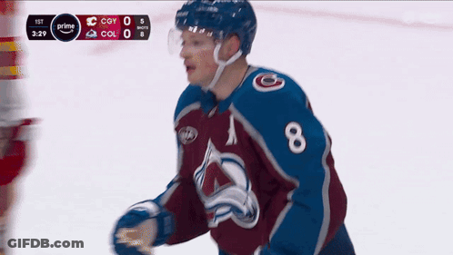 A Hockey Player With The Number 8 On Their Jersey GIF