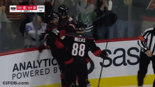 A Hockey Player With The Number 88 On Their Back GIF
