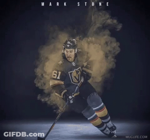 A Hockey Player With The Words Go Knights Go On It GIF